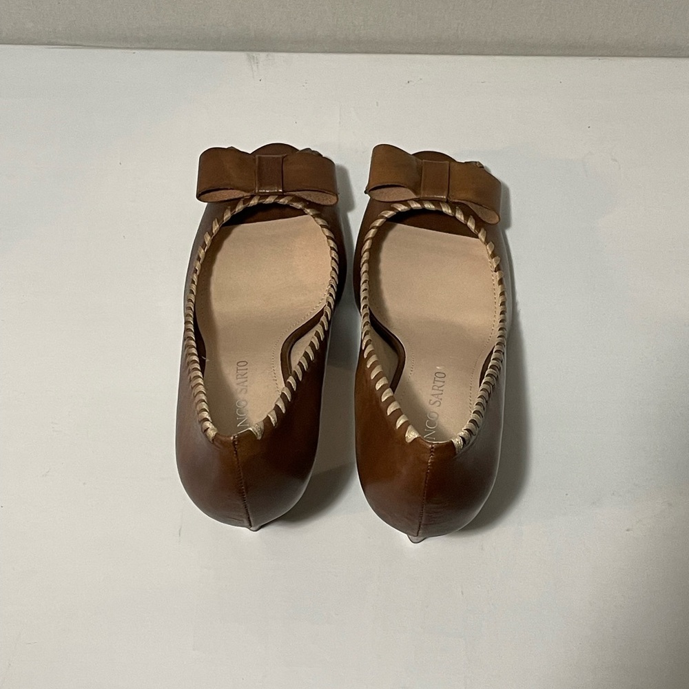 Franco Sarto,size 11MBrown Peep-Toe Bow Pumps - Picture 4 of 10